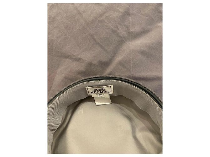 Cappellino Hermès Dani grigio scuro cotone Grigio antracite - vista 4