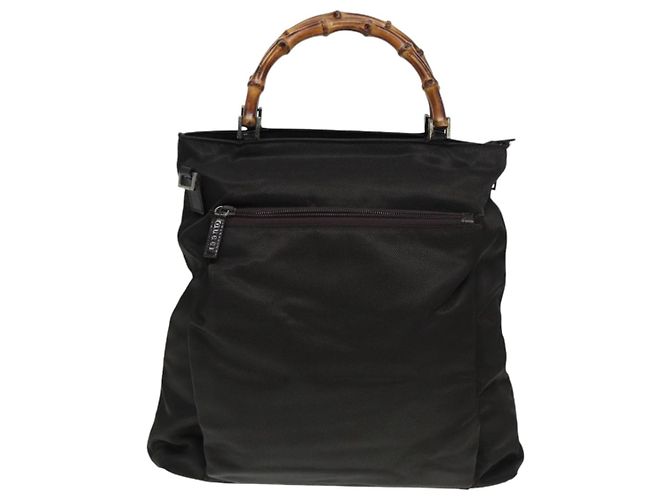 GUCCI Bamboo Handtasche Nylon 2way Khaki Auth ac3260 - Ansicht 13