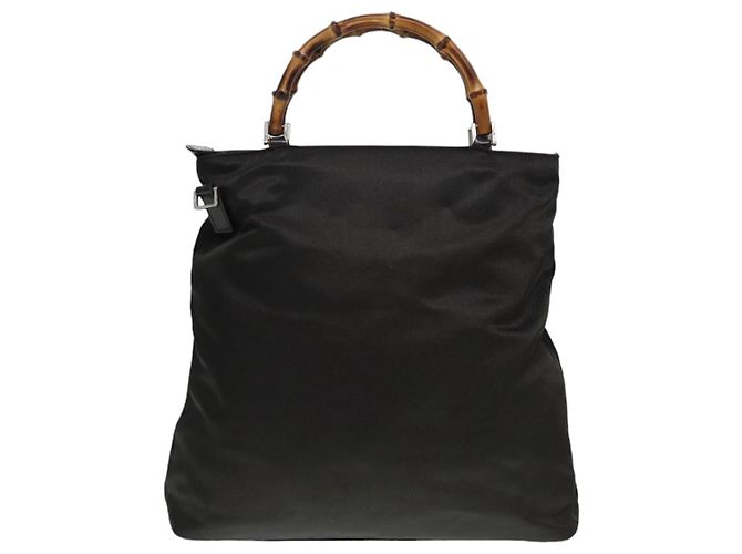 GUCCI Bamboo Handtasche Nylon 2way Khaki Auth ac3260 - Ansicht 2