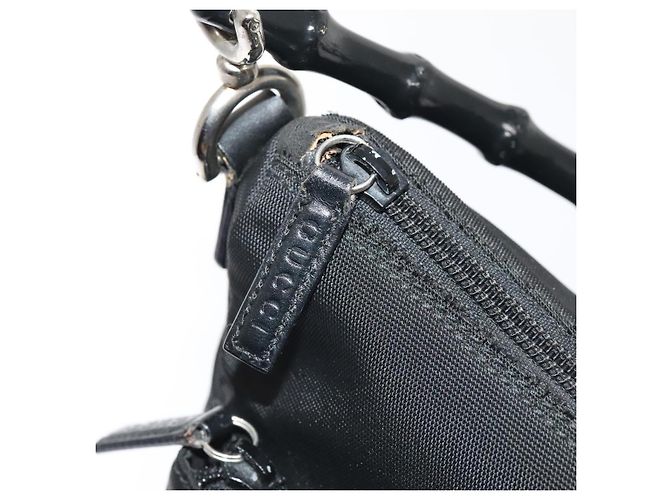 Borsa a mano GUCCI in nylon 2 vie nera argento 000 0509 Auth ep5500 Nero - vista 10