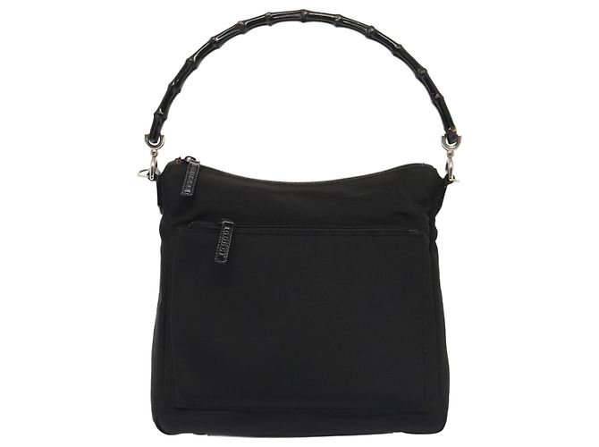 Borsa a mano GUCCI in nylon 2 vie nera argento 000 0509 Auth ep5500 Nero - vista 13