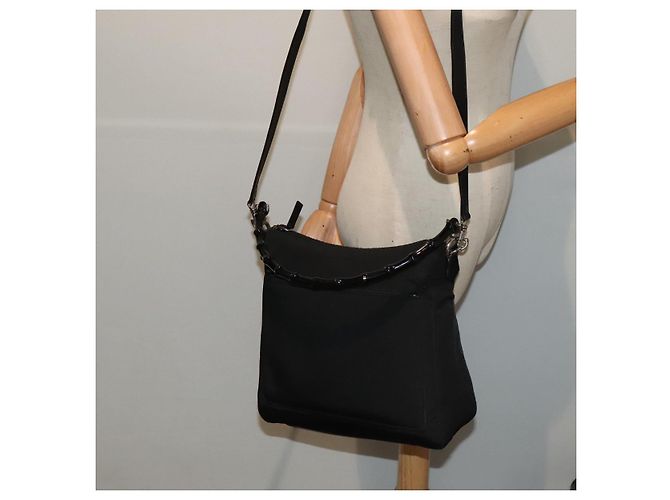Borsa a mano GUCCI in nylon 2 vie nera argento 000 0509 Auth ep5500 Nero - vista 23