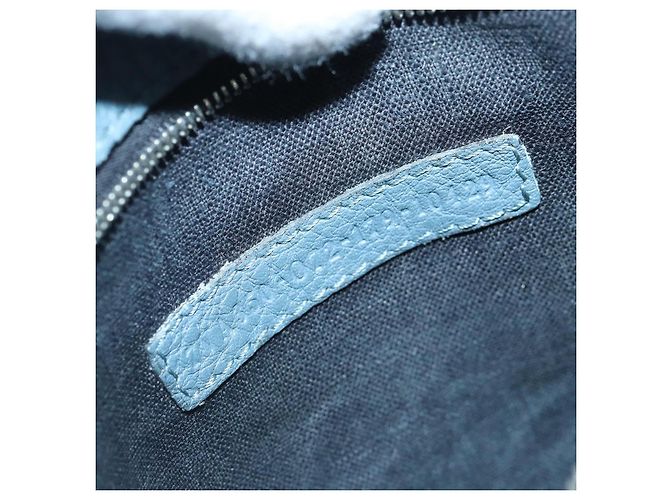 FENDI Clutch Tasche aus Leder Blau Silber Auth bs17465 - Ansicht 12