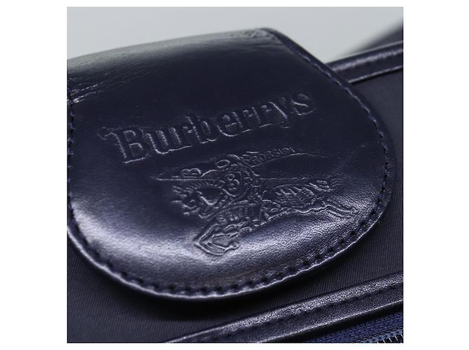 Autre Marque Borsa a Spalla Burberrys in Nylon Pelle Blu Navy Oro Auth hk1626 D'oro - vista 10