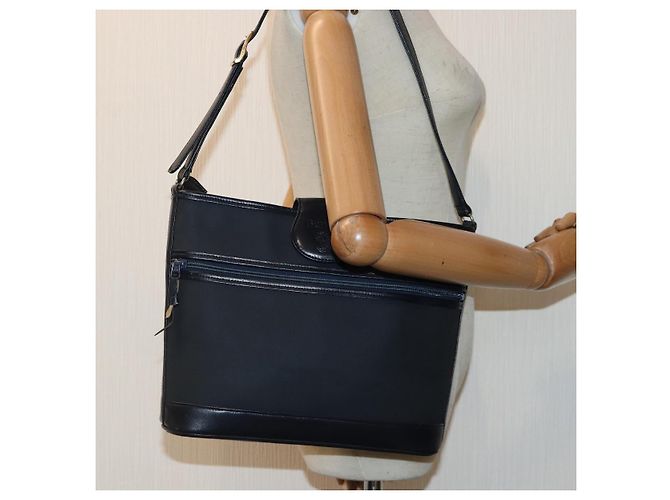 Autre Marque Borsa a Spalla Burberrys in Nylon Pelle Blu Navy Oro Auth hk1626 D'oro - vista 21