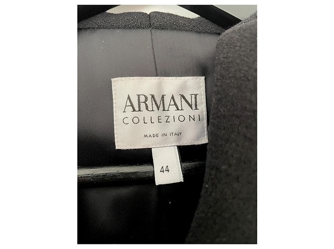 Abrigo Armani Collezioni de lana negra Talla 44 Negro - vista 3