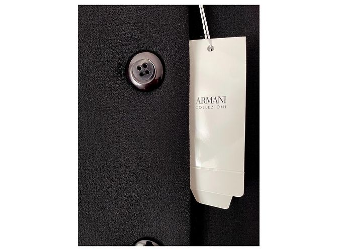 Abrigo Armani Collezioni de lana negra Talla 44 Negro - vista 4