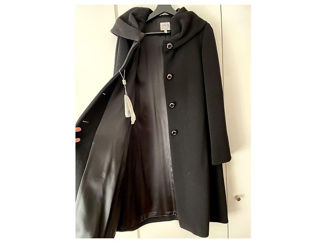 Abrigo Armani Collezioni de lana negra Talla 44 Negro - vista 6