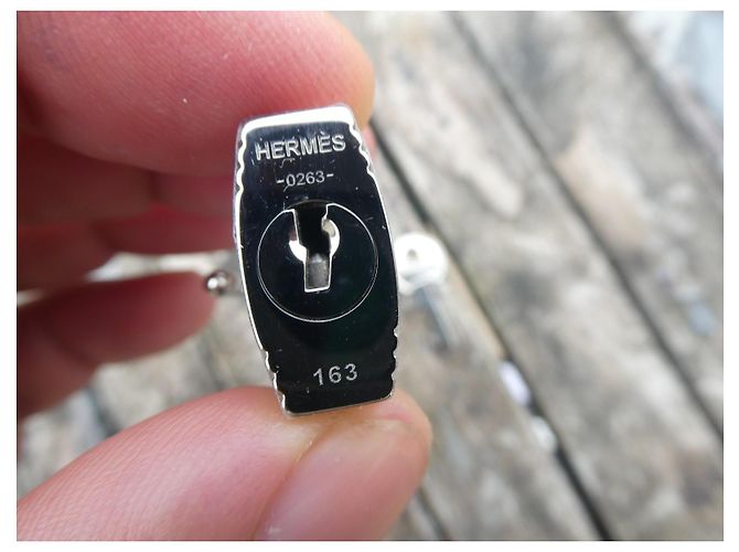 Cadeado Hermès em aço prateado com uma chave Hardware prateado - vista 6