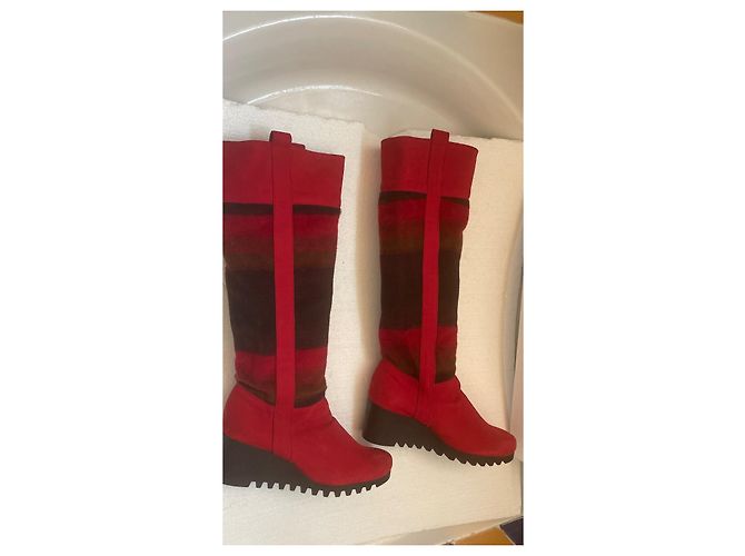Autre Marque Arche boots nubuck and wool red multi color Multiple colors - view 5
