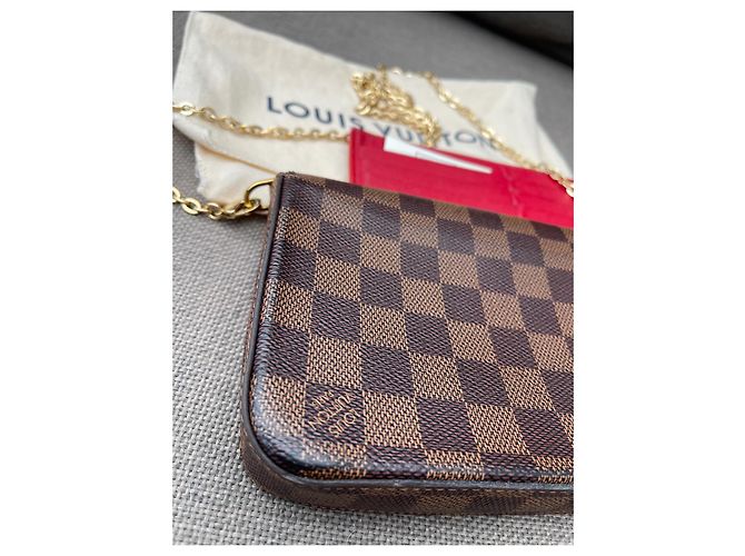 Louis Vuitton Felicie Damier Ebene Borsa marrone - vista 5