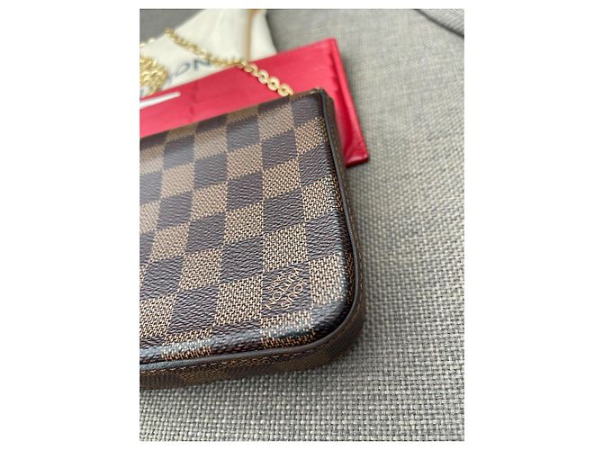 Louis Vuitton Felicie Damier Ebene Borsa marrone - vista 6