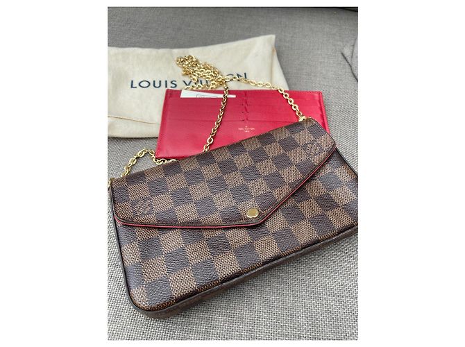 Louis Vuitton Felicie Damier Ebene Borsa marrone - vista 7