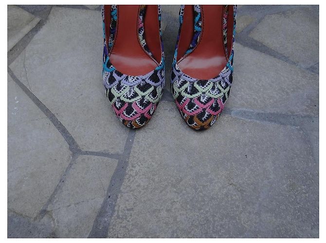 Décolleté Missoni in pelle e tessuto Taglia 39 Multicolore - vista 2