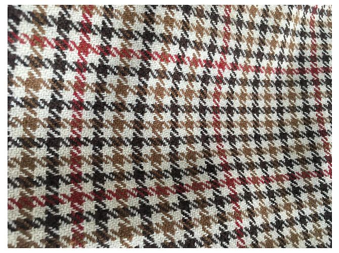 Falda Burberrys de lana marrón con estampado pata de gallo 36 Castaño - vista 3