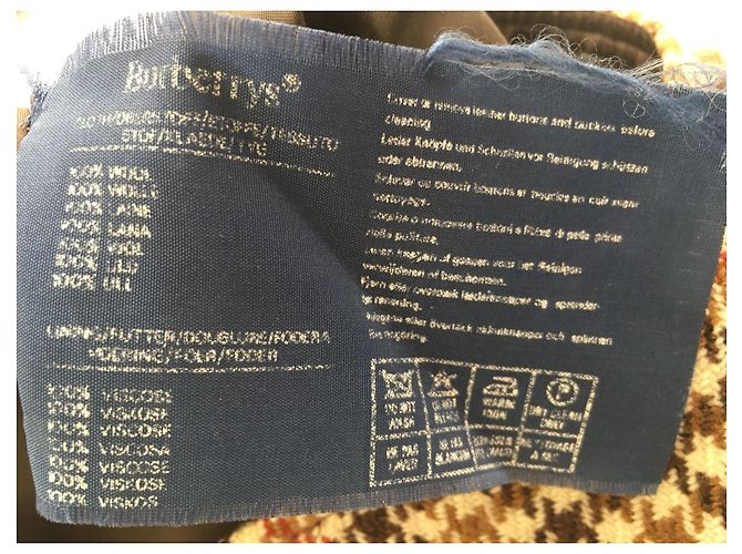 Falda Burberrys de lana marrón con estampado pata de gallo 36 Castaño - vista 6