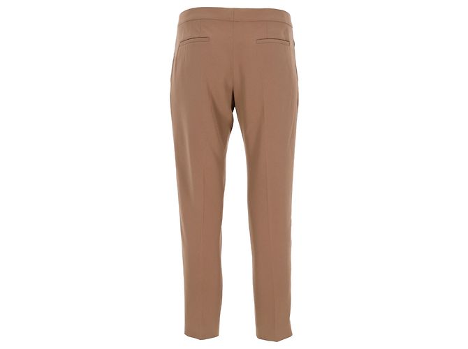 Pantalones rectos de cintura media Chloé en lana marrón - vista 3