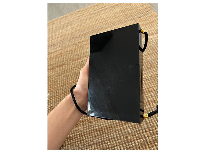 Clutch Opium Yves Saint Laurent in vernice nera e seta Nero - vista 11