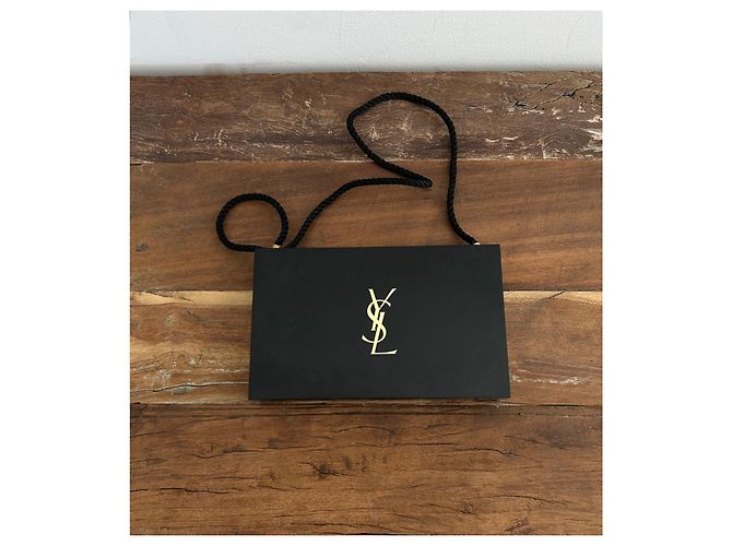 Clutch Opium Yves Saint Laurent in vernice nera e seta Nero - vista 3