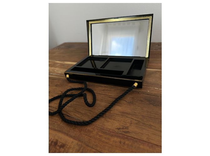 Clutch Opium Yves Saint Laurent in vernice nera e seta Nero - vista 6
