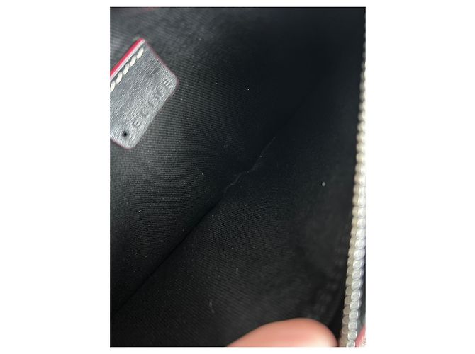 Céline Monogramm Gürteltasche Leder und Canvas Schwarz Grau - Ansicht 10