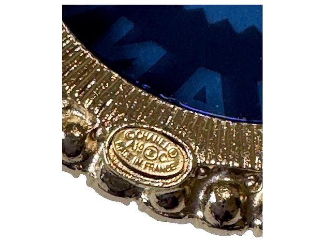 Spilla Chanel La Pausa in resina blu e oro Gold hardware - vista 11