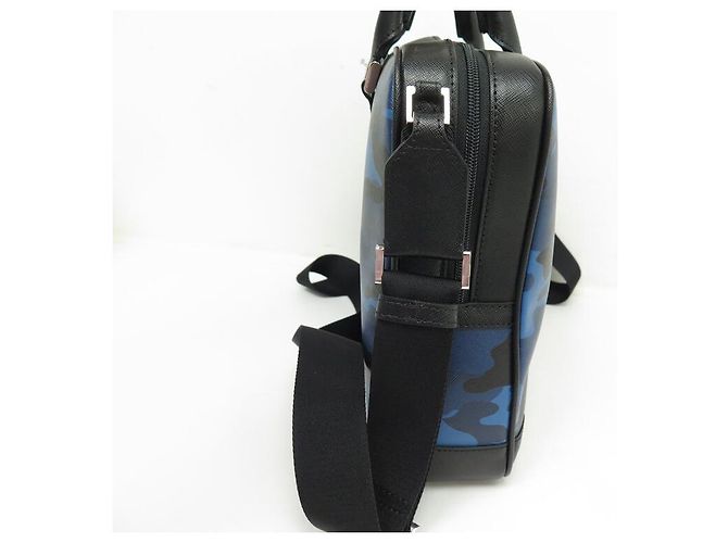 NEW MONTBLANC BAG DOCUMENT HOLDER IN BLUE CAMOUFLAGE LEATHER BRIEFCASE - view 3