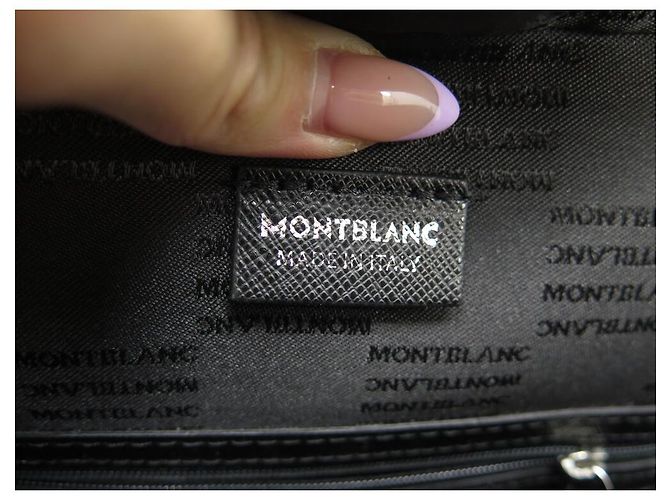 NEW MONTBLANC BAG DOCUMENT HOLDER IN BLUE CAMOUFLAGE LEATHER BRIEFCASE - view 8