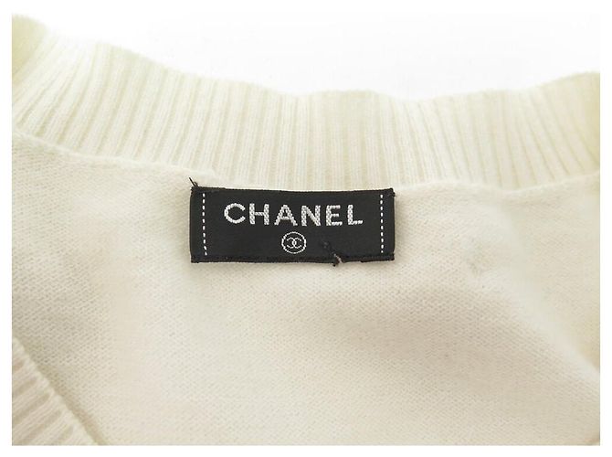 PULL CHANEL CAMELIAS P58855K07731 38 M AUS CASHMERE ECRU SWEATER Roh - Ansicht 5