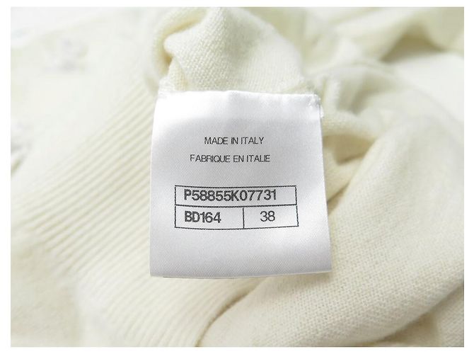 PULL CHANEL CAMELIAS P58855K07731 38 M AUS CASHMERE ECRU SWEATER Roh - Ansicht 6