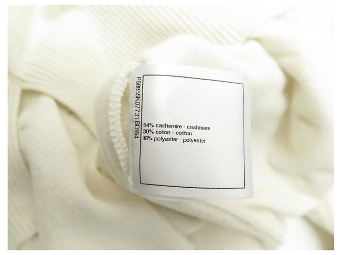 PULL CHANEL CAMELIAS P58855K07731 38 M AUS CASHMERE ECRU SWEATER Roh - Ansicht 8