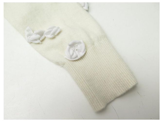 PULL CHANEL CAMELIAS P58855K07731 38 M AUS CASHMERE ECRU SWEATER Roh - Ansicht 9