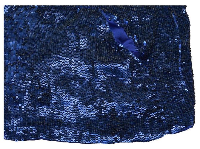 Parosh P.A.R.O.S.H. Blusa blu con paillettes e cappuccio - vista 4