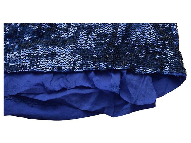 Parosh P.A.R.O.S.H. Blusa blu con paillettes e cappuccio - vista 6