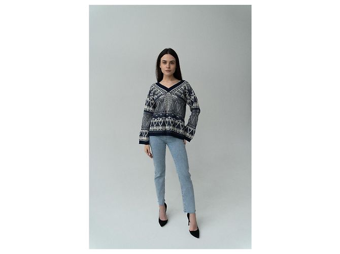 14C Cashmere-Pullover Chanel & Lagerfeld Resort 2014 40it Singapur Laufsteg Mehrfarben - Ansicht 4