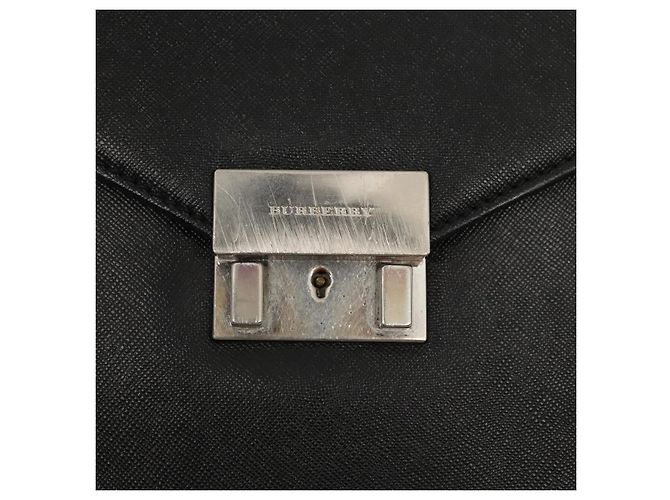 Borsa da lavoro in pelle nera e argento Burberry Auth ep5521 Nero - vista 10