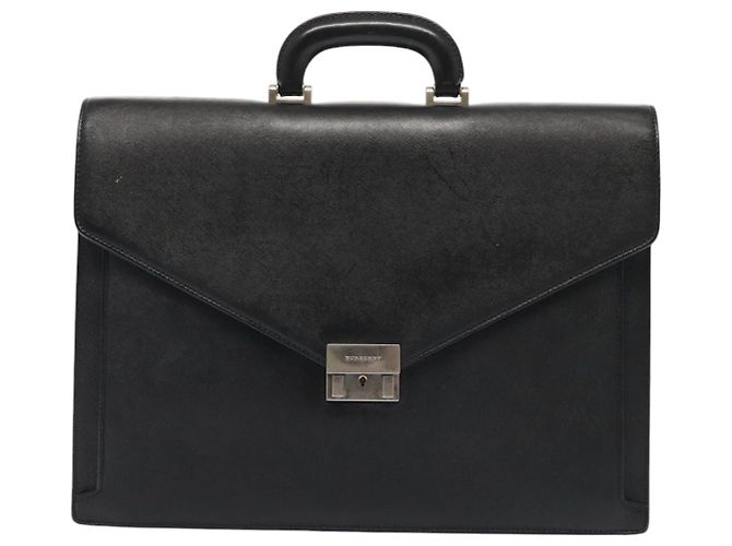 Borsa da lavoro in pelle nera e argento Burberry Auth ep5521 Nero - vista 13