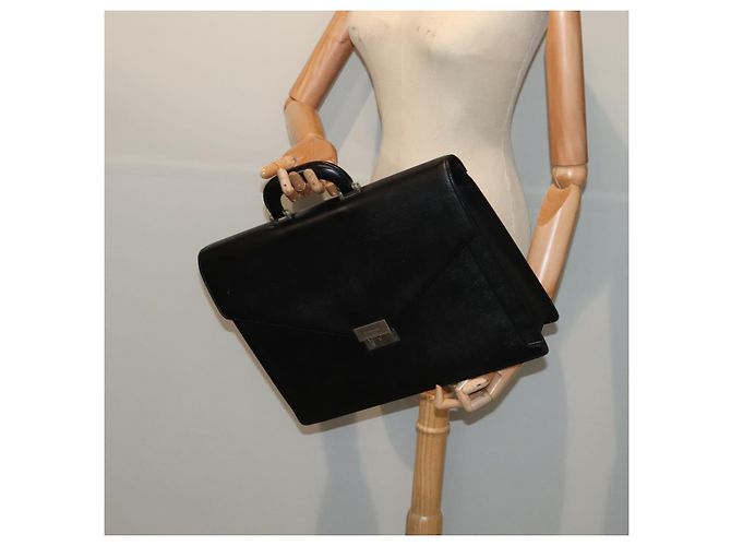 Borsa da lavoro in pelle nera e argento Burberry Auth ep5521 Nero - vista 24