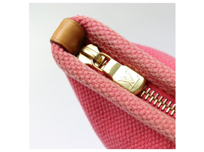 LOUIS VUITTON Antigua Pochette Plat PM Pouch Rosa M40068 LV Auth hk1603 Marrone - vista 10