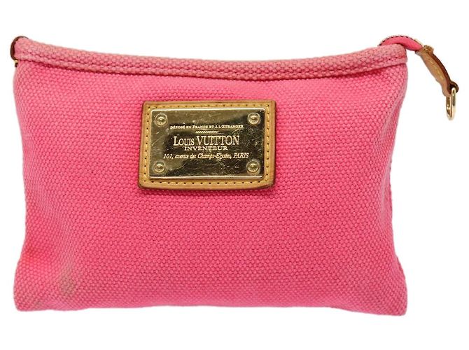 LOUIS VUITTON Antigua Pochette Plat PM Pouch Rosa M40068 LV Auth hk1603 Marrone - vista 13