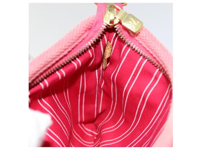 LOUIS VUITTON Antigua Pochette Plat PM Pouch Rosa M40068 LV Auth hk1603 Marrone - vista 18