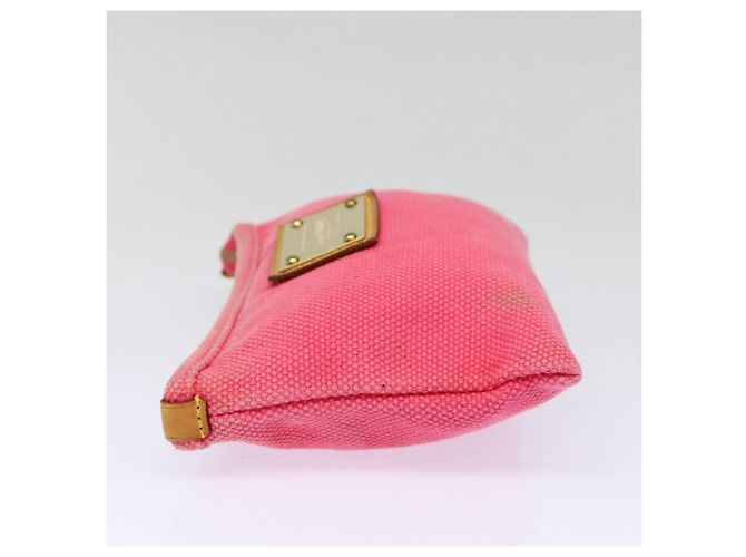 LOUIS VUITTON Antigua Pochette Plat PM Pouch Rosa M40068 LV Auth hk1603 Marrone - vista 3