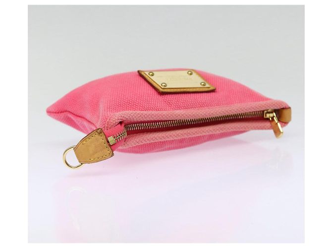 LOUIS VUITTON Antigua Pochette Plat PM Pouch Rosa M40068 LV Auth hk1603 Marrone - vista 5