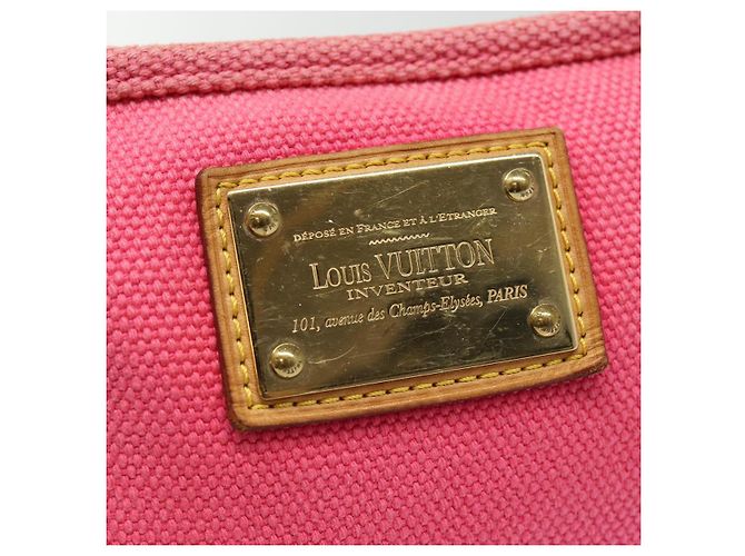 LOUIS VUITTON Antigua Pochette Plat PM Pouch Rosa M40068 LV Auth hk1603 Marrone - vista 8