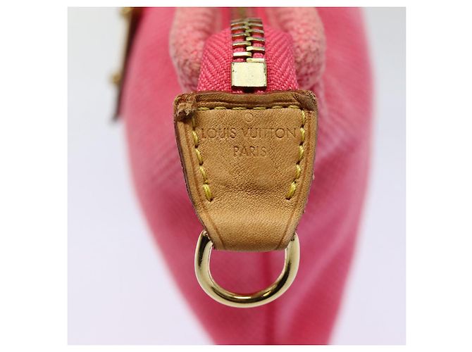 LOUIS VUITTON Antigua Pochette Plat PM Pouch Rosa M40068 LV Auth hk1603 Marrone - vista 9