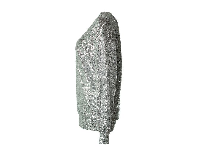 Isabel Marant, glitzerndes Langarmoberteil Silber - Ansicht 2