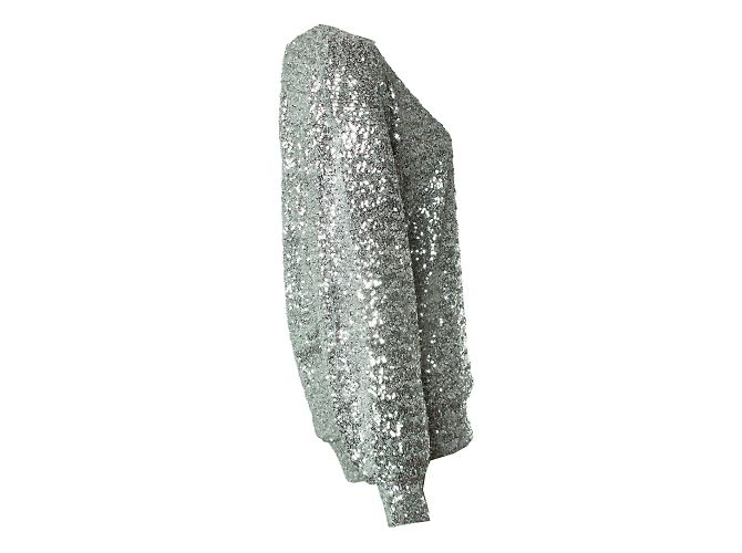 Isabel Marant, glitzerndes Langarmoberteil Silber - Ansicht 4