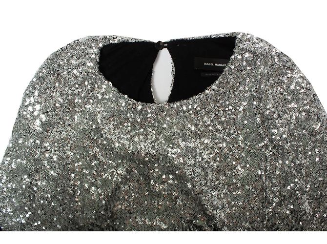 Isabel Marant, glitzerndes Langarmoberteil Silber - Ansicht 6