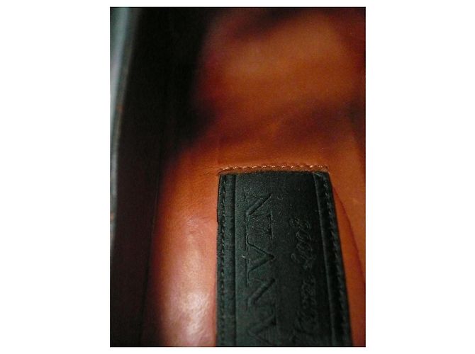 LANVIN Décolleté in vitello scamosciato antracite e blu stile derby T37,5 IT Grigio - vista 6