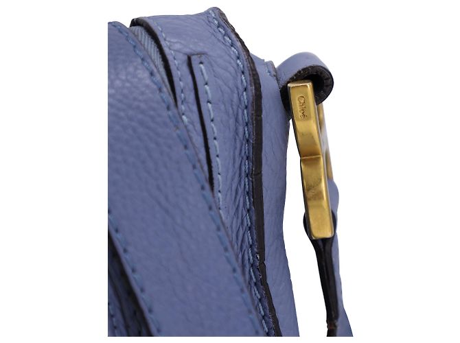 Borsa a tracolla Marcie Medium Chloé in pelle blu grana - vista 3
